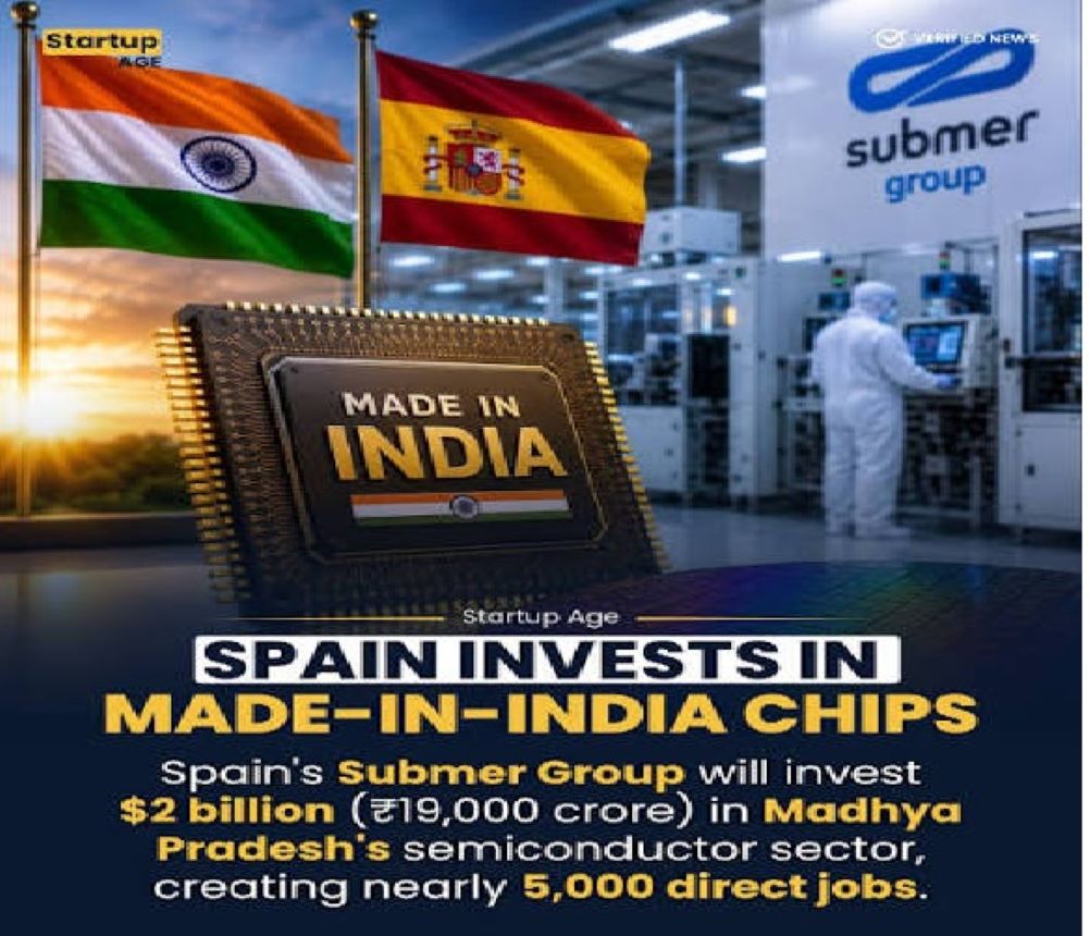 Spain-based Submer Group announced a US$2 billion investment in Madhya Pradesh's semiconductor sector